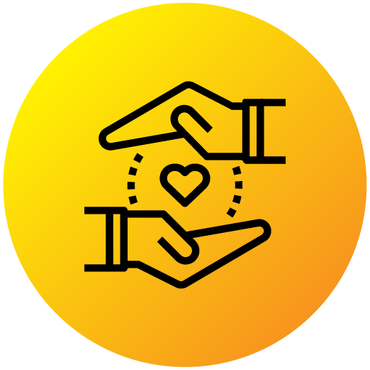 Icon of a hands cupping a heart